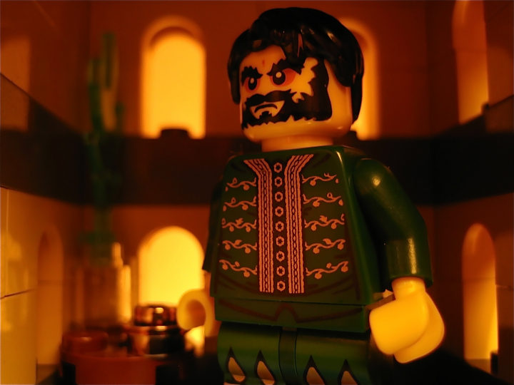 LEGO MOC - Because we can! - 'Flying monk': аббат недоволен проделками юного монаха.