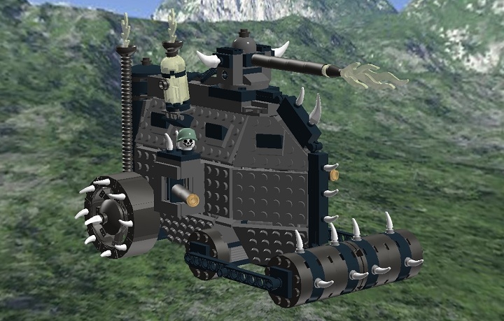 LEGO MOC - Steampunk Machine - Железная смерть: Машина украшена шипами и головами убитых солдат, наводящими ужас на живых.
