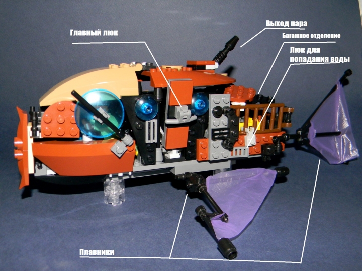 LEGO MOC - Steampunk Machine - Субмарина 'Железный улов': Схема