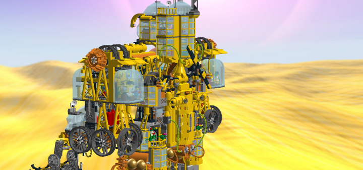 LEGO MOC - Steampunk Machine - Желтый дракон: спина работа