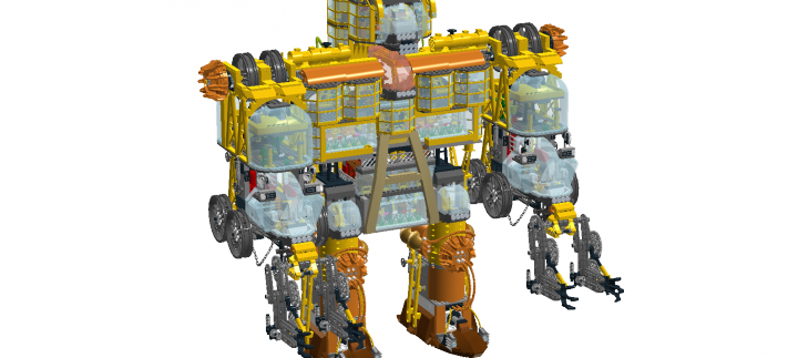 LEGO MOC - Steampunk Machine - Желтый дракон: желтый дракон вид сбоку, на сборку данной модели ушло 2 недели