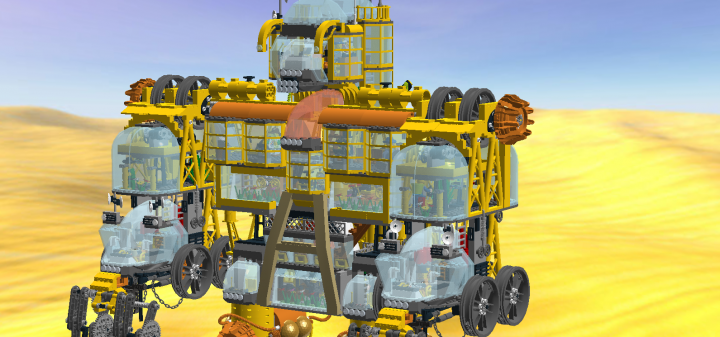 LEGO MOC - Steampunk Machine - Желтый дракон: желтый дракон вид сбоку 2