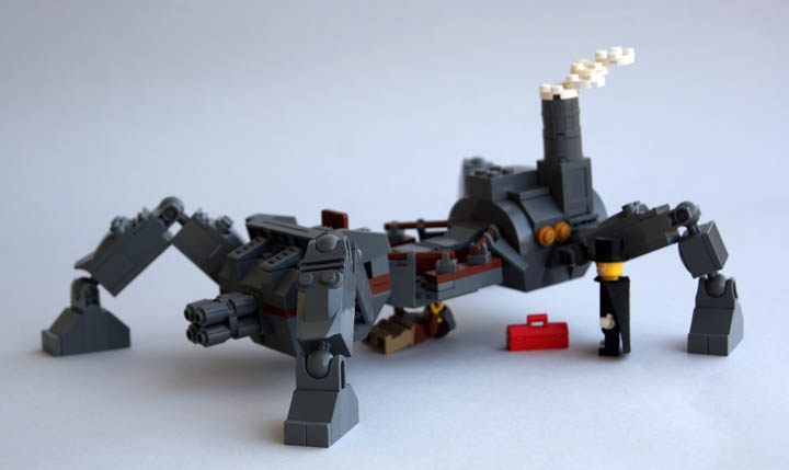 LEGO MOC - Steampunk Machine - Steampunk Walker: Иногда,конечно шагоход тоже надо чинить.