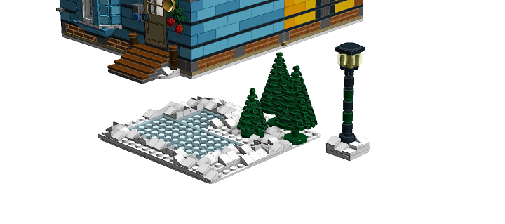 LEGO MOC - New Year's Brick 2014 - Новый Год в семейном доме: Маленький прудик перед домом, на котором любит кататься на коньках наша семья. Спасибо за внимание!