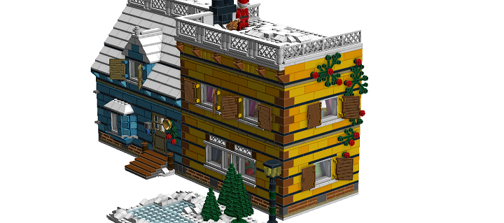 LEGO MOC - New Year's Brick 2014 - Новый Год в семейном доме: 'Желтая' сторона дома