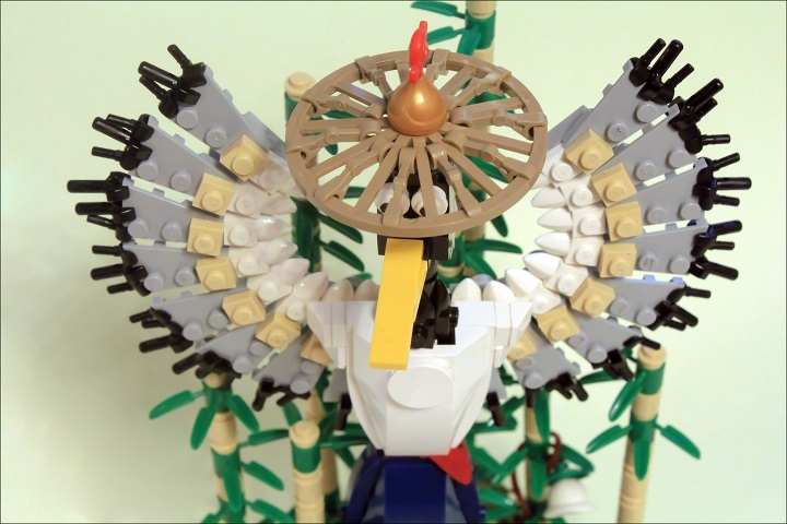 LEGO MOC - 16x16: Animals - Master Crane: Шляпа, которую носит Мастер Журавль, - национальный головной убор китайцев и японцев – каса. С помощью нее жители Дальнего Востока прекрасно спасаются от проливных дождей или палящего солнца. <br />
