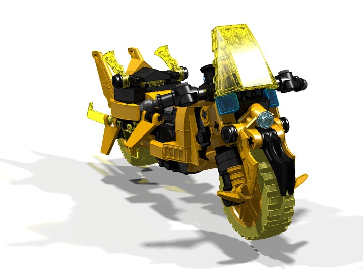 LEGO MOC - Mini-contest 'Lego Technic Motorcycles' - Motorcycle 'Wasp': Переднее колесо может поворачиваться. <br />
№1: Движение вперед.