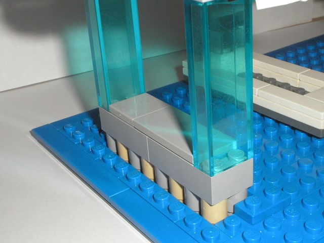 LEGO MOC - LEGO Architecture - Балочно-вантовый фрагмент моста: опоры
