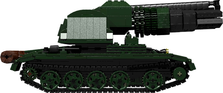 LEGO MOC - LDD-contest '20th-century military equipment‎' - Gas-Dynamic Minesweeper 'Warm-T': Представляет из себя шасси танка Т-54 с установленным на нём турбореактивным двигателем ВК-1.