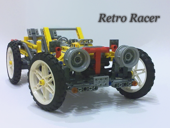 LEGO MOC - Technic-contest 'Car' - Retro Racer: Оригинальное решение радиаторной решётки и головных фар.
