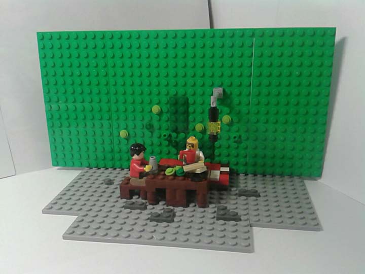 LEGO MOC - Конкурс «Советское кино» - Вечер  в дворницкой из фильма 'Двенадцать стульев': Общий вид работы