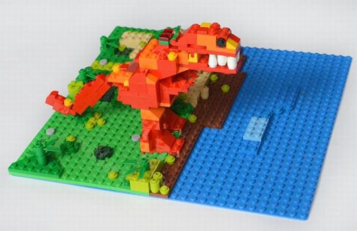 LEGO MOC - Jurassic World - Тираннозавр РЕКС на берегу озера! 