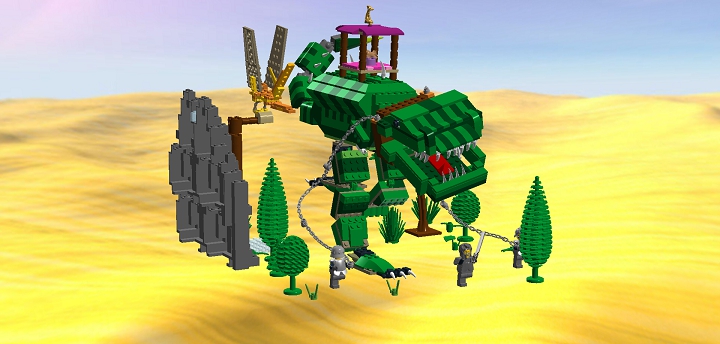LEGO MOC - Jurassic World - Прогулка с динозаврами: Отсюда стражники, как муравьи.