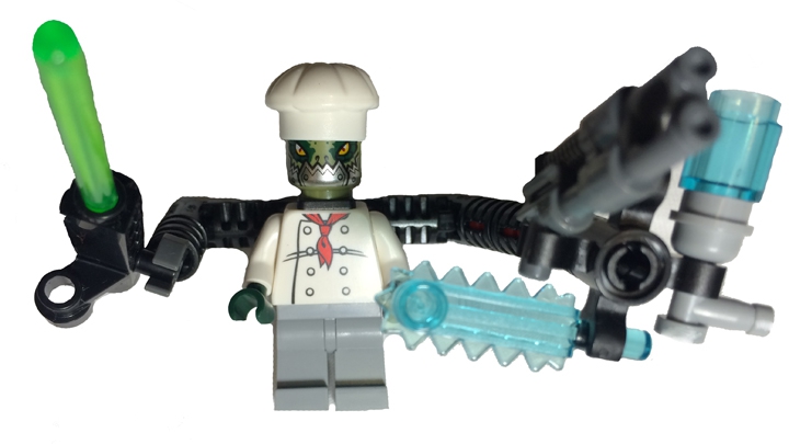 LEGO MOC - Инопланетная жизнь - Cafe 'FlameSpice': Фотография шеф-повара Салема Вивера. Вид у него крайне серьезный.