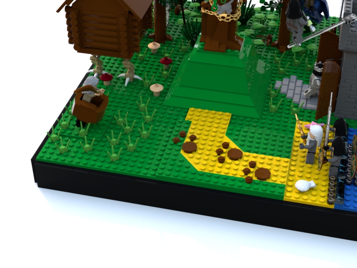 LEGO MOC - Russian Tales' Wonders - ...Одну я помню сказку эту.Поведаю теперь я свету... : Там на неведомых дорожках<br />
Следы невиданных зверей;<br />
Избушка там на курьих ножках<br />
Стоит без окон, без дверей;