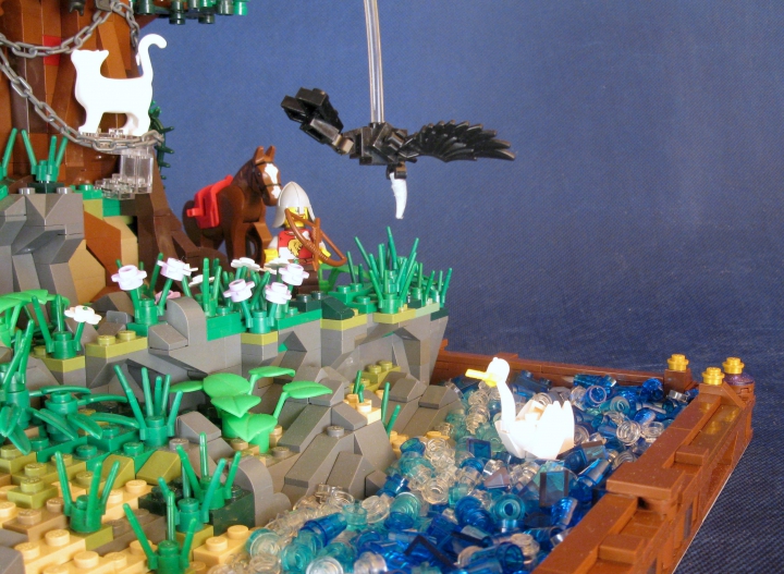 LEGO MOC - Russian Tales' Wonders - A green oak-tree by the lukomorye: Царевна-лебедь.