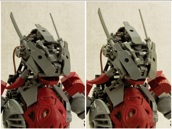 LEGO MOC - 16x16: Mech - Скорн А-3: </center></i>И тут на меня обрушилось невероятно мощное психическое ощущение. На мгновение я даже потерял контроль  над Скорном, придаток оторвался от моей груди и закричал в чуждом для человеческого восприятия диапазоне. Пришлось отпустить один из чувствительных элементов управления - правая рука Скорна на мгновение потеряла подвижность - и слегка поглаживая по пупырчатой кожице придатка, прижать его к груди. Зубы впились в мою полть снова, и от боли на мгновение потемнело в глазах, но ощущения быстро вернулись. Я вновь чувствовал свою машину. Только вот что это было? Если подобное повторится во время боя… тогда все может пойти не очень хорошо.<br />
<br><br />
<br><br />
Но теперь я ощущал Скорна как-то по-другому. Он словно менее охотно реагировал на мои команды. Подобное было, когда я только начинал синхронизировать свои чувства с его, но это было многие годы назад. Что же не так сейчас?<br />
<br><br />
<br><br />
По мере того, как я продвигался по обклеенных белой субстанцией коридорам, это чувство только нарастало.<br />
Я расправился еще с несколькими крылатыми тварями, обошел гнездо большепанцирников, и тогда психическая атака повторилась. Только на этот раз она была сильнее. В нескольких измерениях я видел землю, разрываемую чужими машинами, сверкающими металлом, они спускались с неба, неся смерть. Я ощущал беспокойство, ярость, чувствовал, как гибнут под всепожирающем огнем мои сородичи…<br />
<br><br />
<br><br />
Все прошло также внезапно, как и началось, еще некоторое время я потратил, присоединяя придаток, а потом ощущения словно забылись. Осталась только какая-то тяжесть в голове. Но банк данных был уже близко - всего в какой-то сотне метров. Я подал больше энергии в ноге и пронесся через пару коридоров, прямо телом прошибая стены, обклеенные вязкой массой.<br />
<center><i>