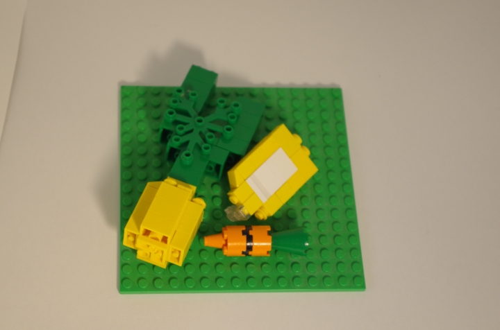 LEGO MOC - 16x16: Botany - Овощи на грядке: Вид сверху.