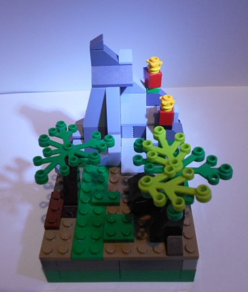 LEGO MOC - 16x16: Micro - 'Удачная' прогулка: - Эй, Коля, ты где там внизу? Давай быстрее! <br />
- Да я не внизу. Я поднимаюсь! Ай!..<br />
- Что там у тебя?<br />

