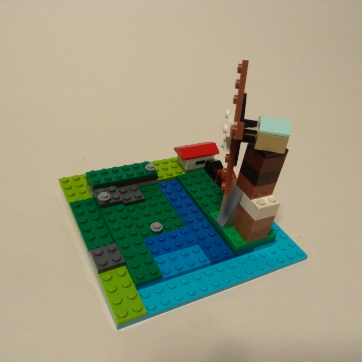 LEGO MOC - 16x16: Micro - Мельница у озера.: Вид со стороны озера.