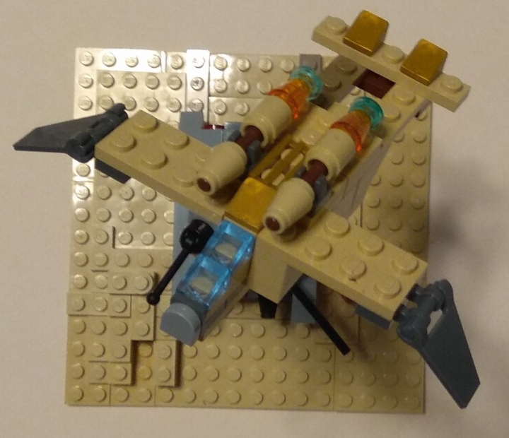 LEGO MOC - 16x16: Micro - Валькирия и химера.: Вид сверху (попытка показать, что самолет не выступает за края пластины 16х16).