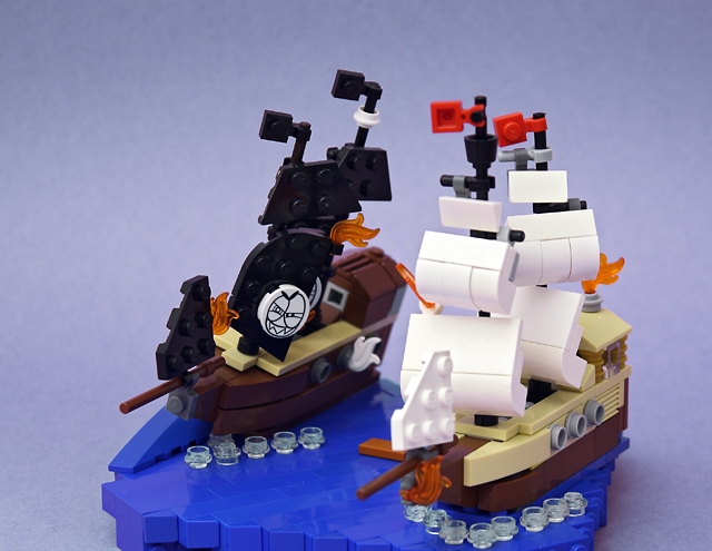 LEGO MOC - LEGO-contest 24x24: 'Pirates' - Огонь!: Важный момент, чей корабль останется, а чей пойдёт на дно.