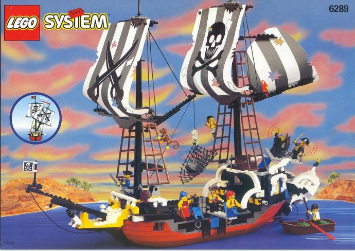 LEGO Minifigure 1980s / 1990s Pirate Ship Captain Red Beard pi055 + Gray  Cutlass
