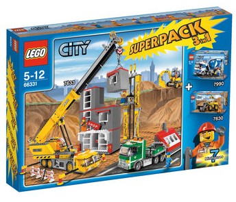 Bricker - Construit par LEGO 66331 City Super Pack 3 in 1 (7630, 7633, 7990)
