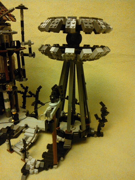 LEGO MOC - Because we can! - Transmission d'énergie sans fil: Башня ретранслятор и выжженные разрядами деревья