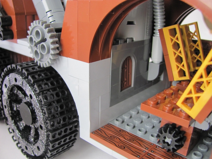 LEGO MOC - Steampunk Machine - Excalibur: <br><i>- Air Injection System. Also we can see fire-box-door. It can be feed by wood or coal of other fuel.</i><br>