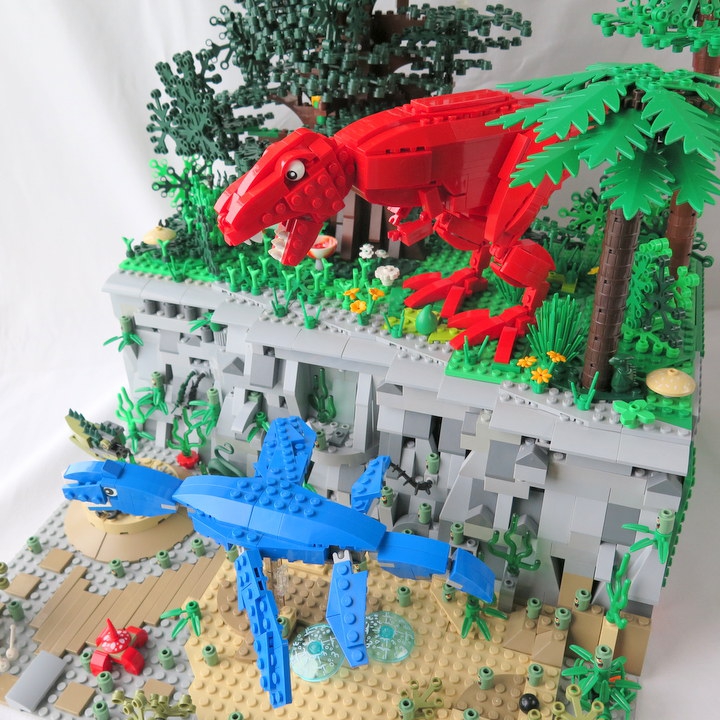 LEGO MOC - Jurassic World - Три стихии: Тиранозавр вышел на охоту!