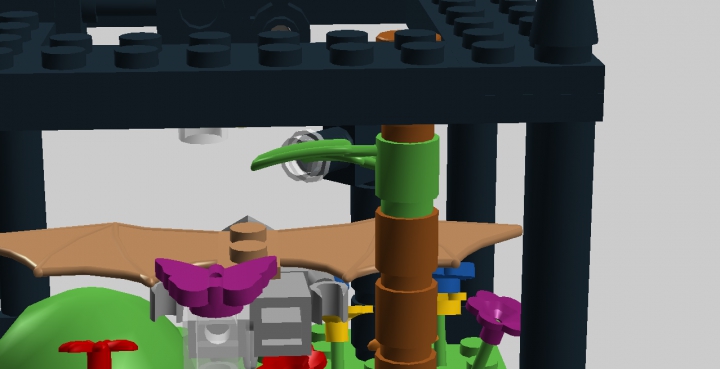 LEGO MOC - Battle of the Masters 'In cube' - КИНОСТУДИЯ: Здесь показаны крылья киви сзади. За ним летит бабочка.